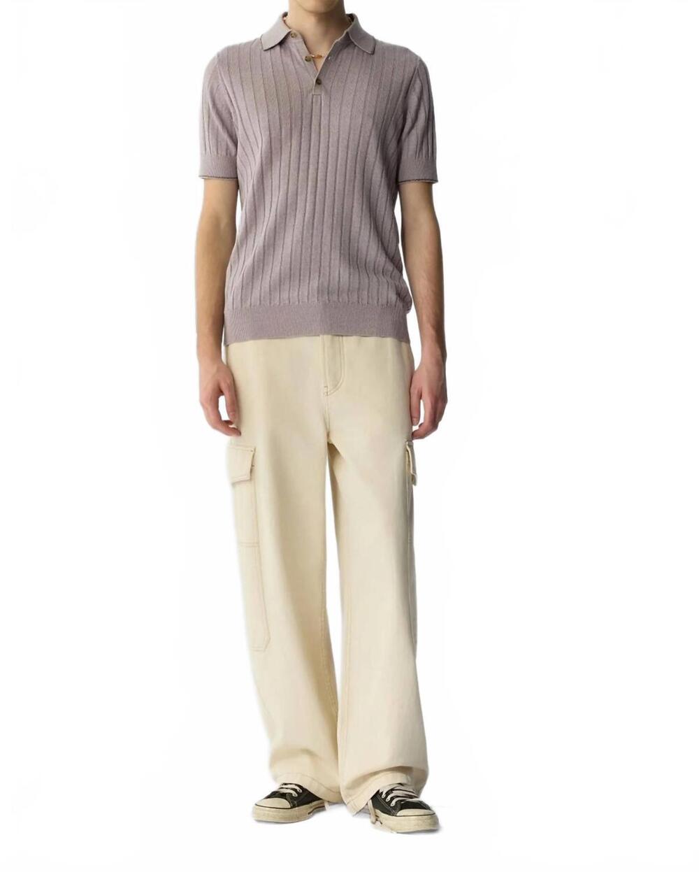 NEW GUEST IN RESIDENCE short sleeve teddy polo in dusk